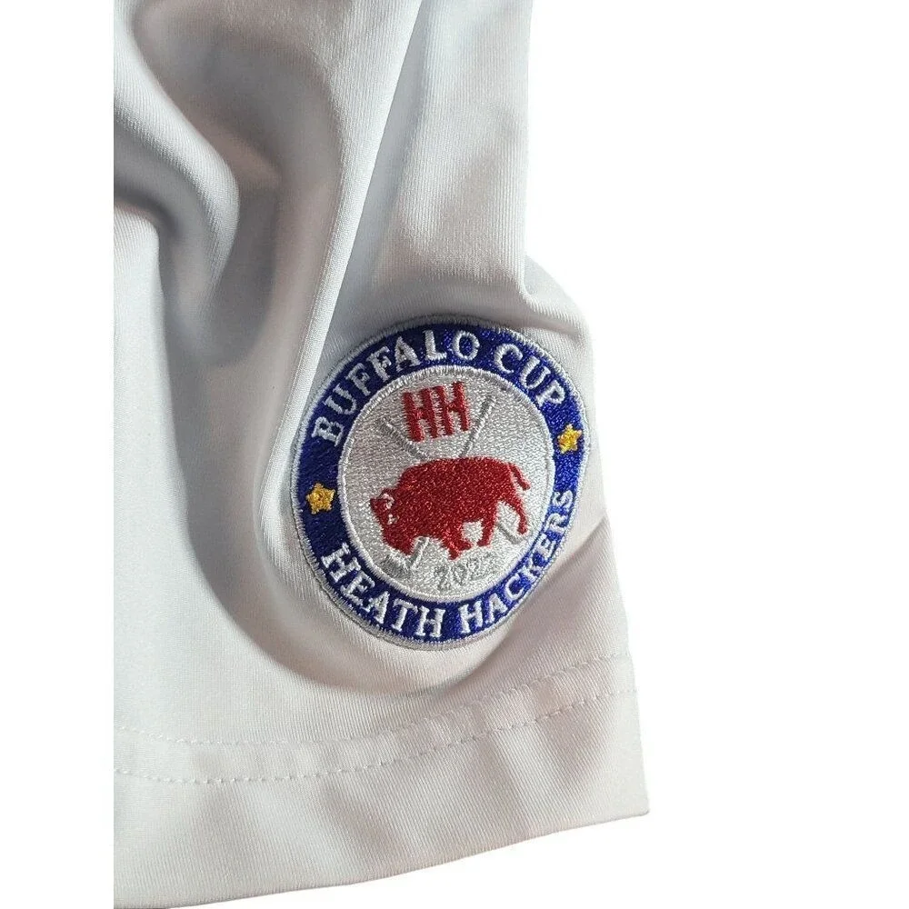 Peter Millar‎ Summer Comfort Polo Men Sz L Striped Buffalo Cup Health Hackers PT